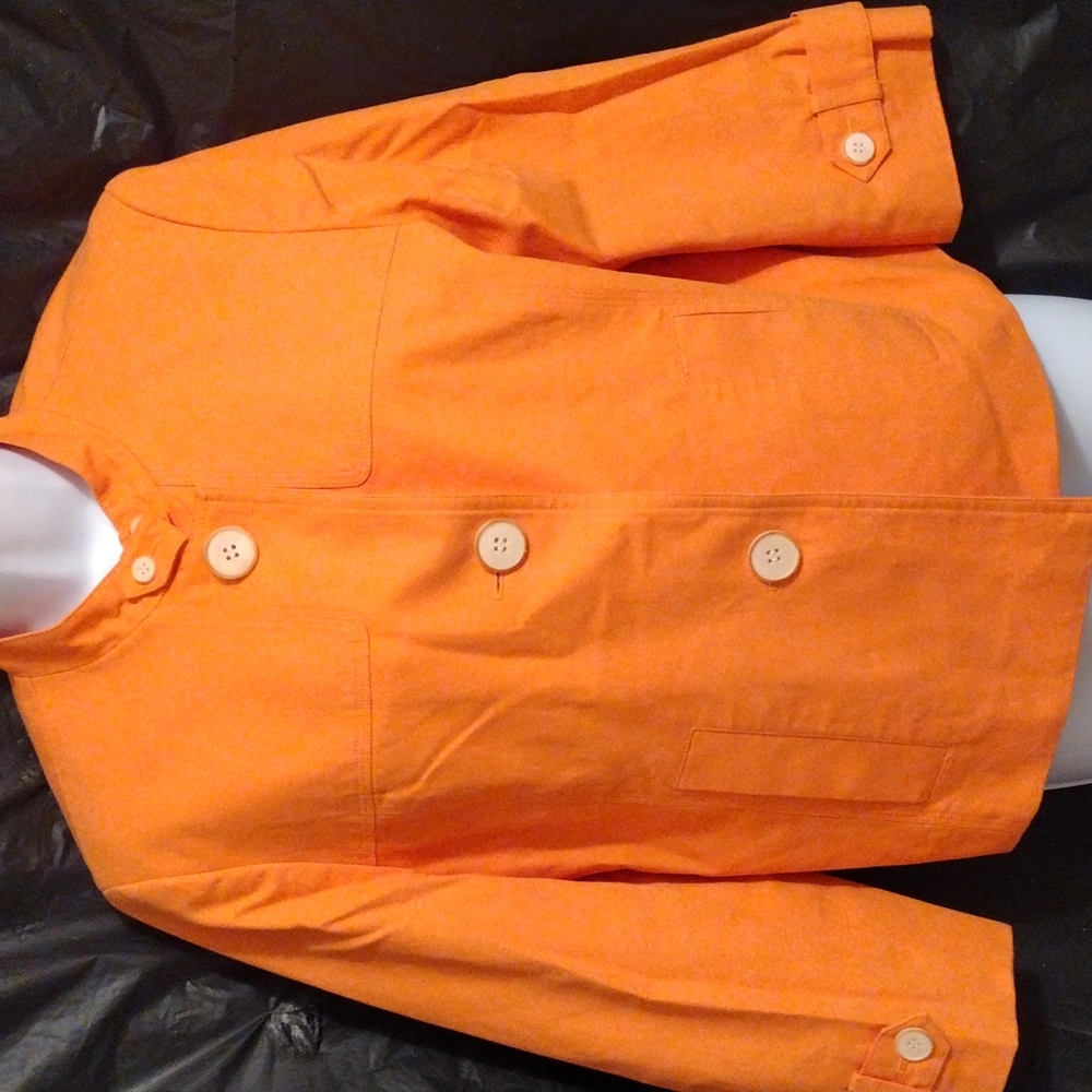 Talbots Collection Orange Button Up Lined Blazer - image 2